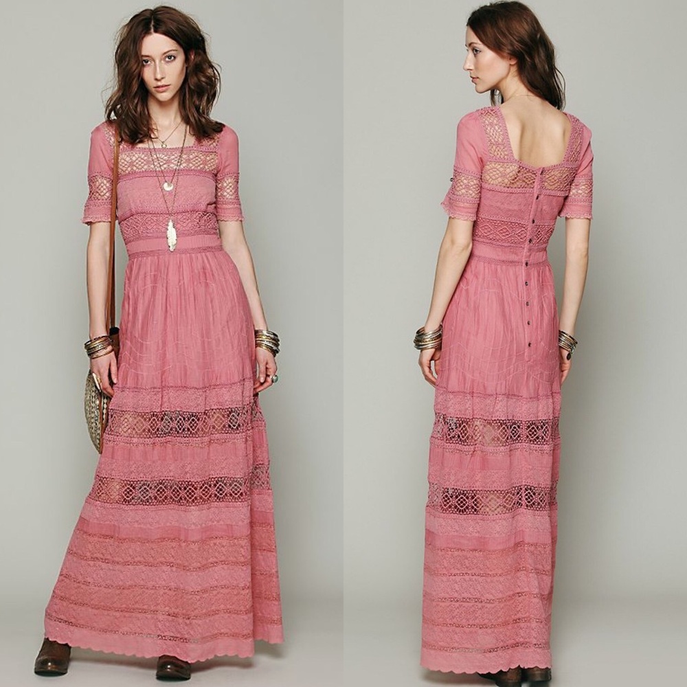NEW Free People | Mix In the Crochet Maxi Dress - Picture 1 of 8